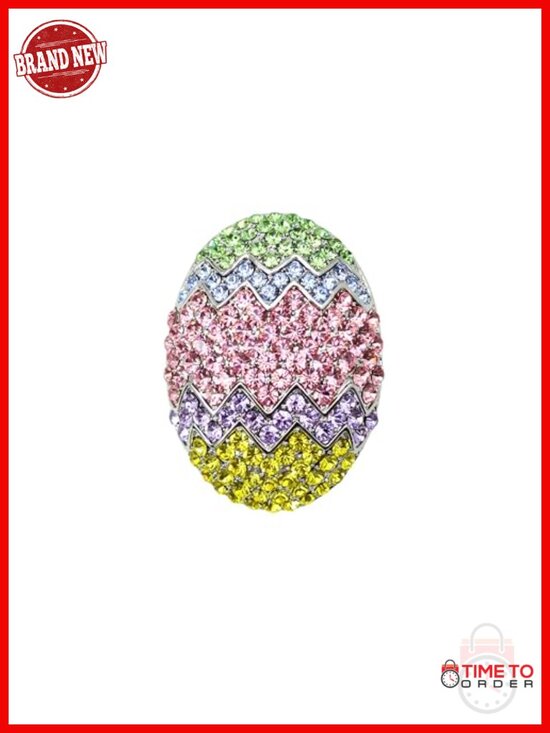 Jewelry - Multi Rhinestone Crystal Big Easter Egg Pin Brooch